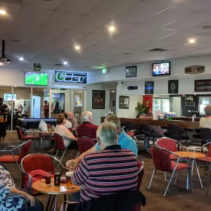 A relaxing photo of the pokies at the Birdcage Hotel in Longreach, Queensland