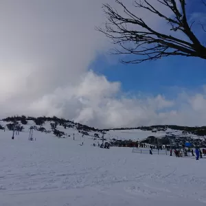 A relaxing photo of the pokies at the Perisher Ski Resort in Perisher Valley, New South Wales
